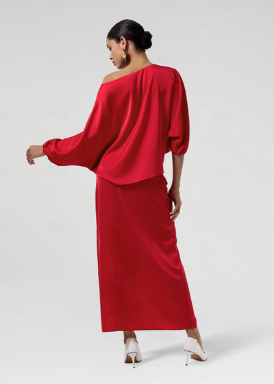 ROSA – SATIN FESTKJOLE