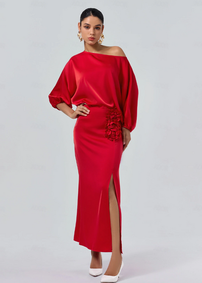 ROSA – SATIN FESTKJOLE