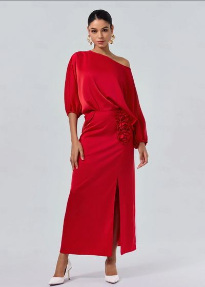 ROSA – SATIN FESTKJOLE