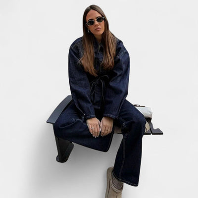 Tweedelt Denim Sæt - Jeans og matchende denimjakke