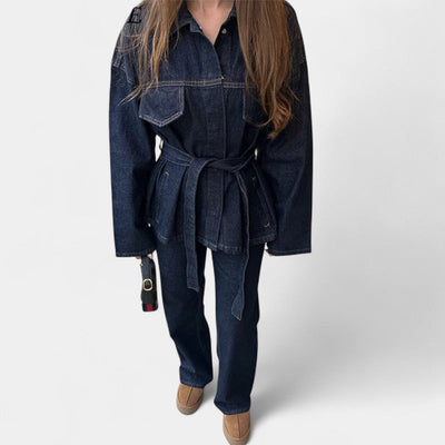 Tweedelt Denim Sæt - Jeans og matchende denimjakke