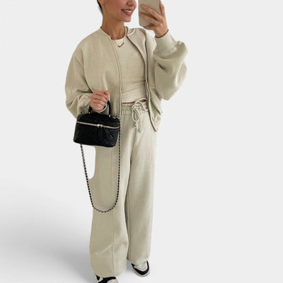 Emma Outfit-Sæt - To-delt joggingdragt med vest og brede bukser