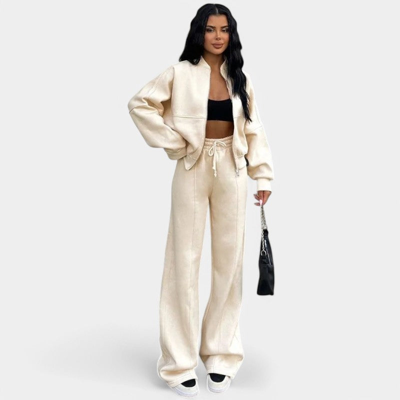 Emma Outfit-Sæt - To-delt joggingdragt med vest og brede bukser