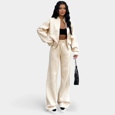 Emma Outfit-Set - Tweedelige joggingbroek met vest en brede broek