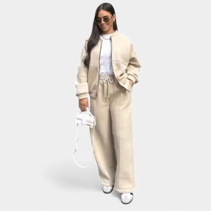 Emma Outfit-Set - Tweedelige joggingbroek met vest en brede broek