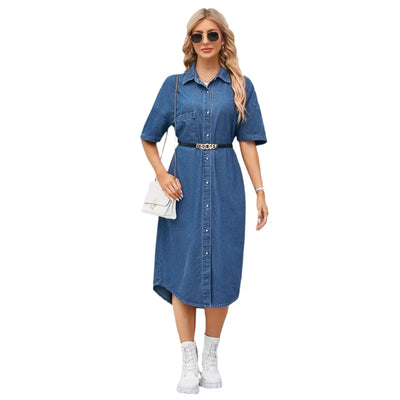 Nera – Stilfuld Denim Maxikjole