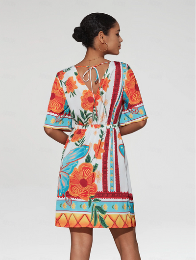 Sommerlig Printet Mini-Kjole