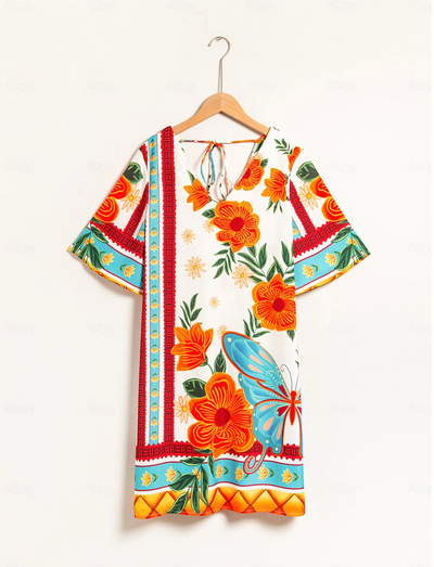 Sommerlig Printet Mini-Kjole