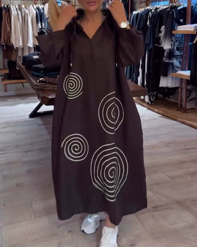 Kjole Med Hætte Langærmet Løs Pasform